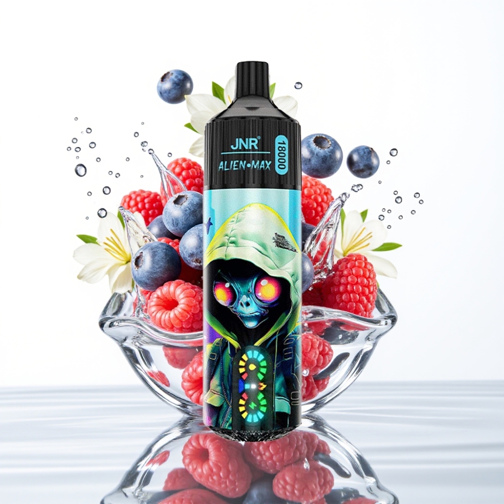 JNR Alien Max 18000 Suts Mustikas Vaarikas LED-Dual Mesh 28ml