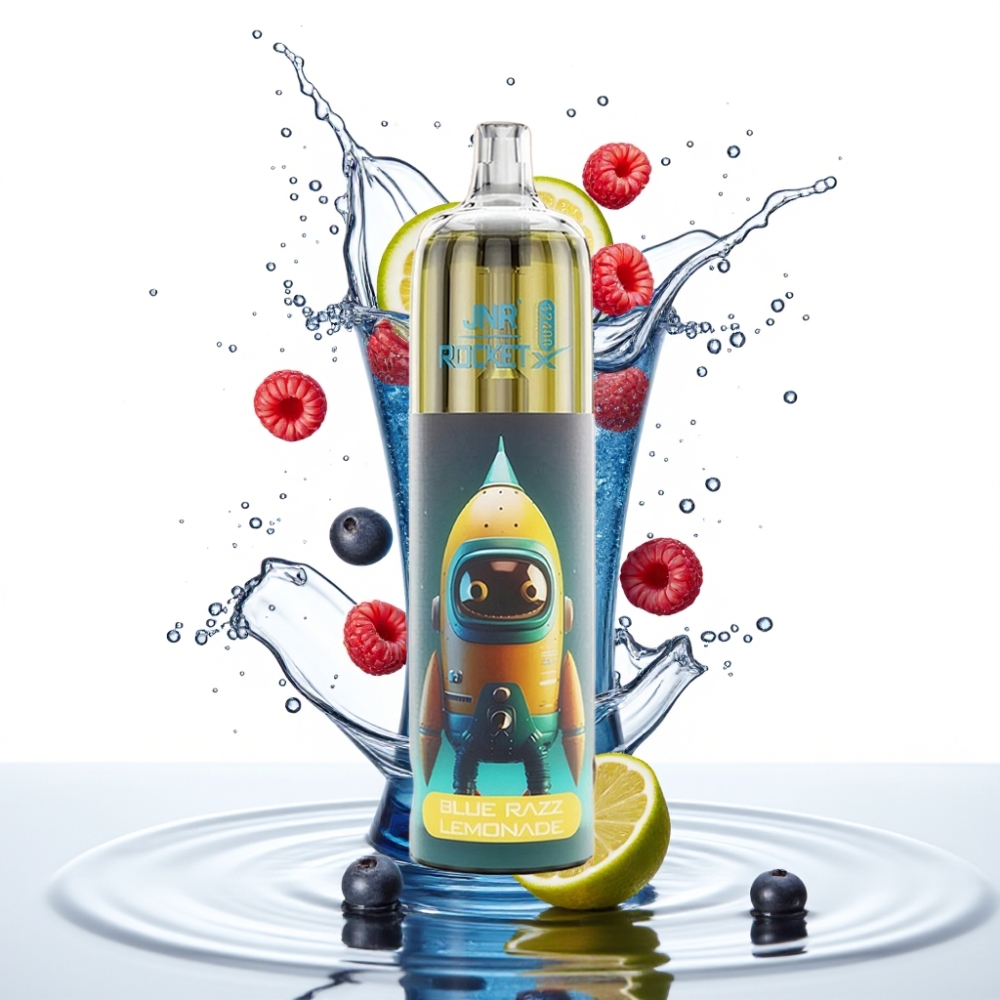 JNR Rocket-X 12400 Puhud Disposable Vape Sinised Sidrunimahl RGB õhuvool 1.2ohm