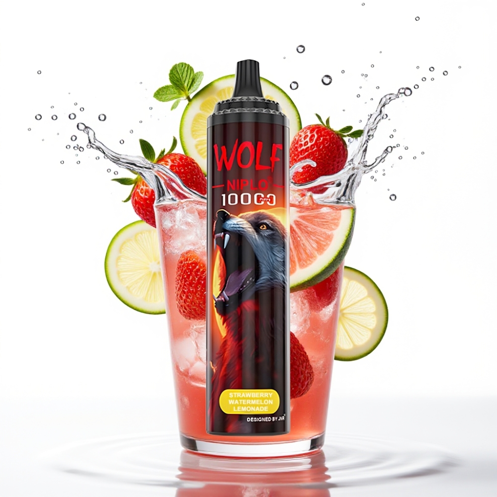 JNR Wolf Niplo 10000 Puffs Maasika-Arbuusi-Limonäädis (20ml, 650mAh)