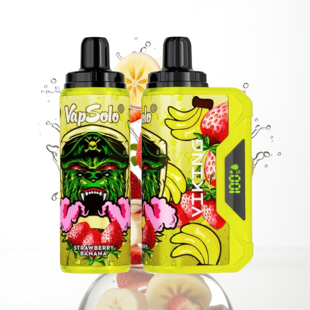 VapSolo VIKING 12000 Puffs E-maitsega Maasikas-Banaan Tüüp-C Laadimine